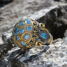 Görseli Galeri görüntüleyiciye yükleyin, Handmade Multistoned Aquamarine Silver Ring
