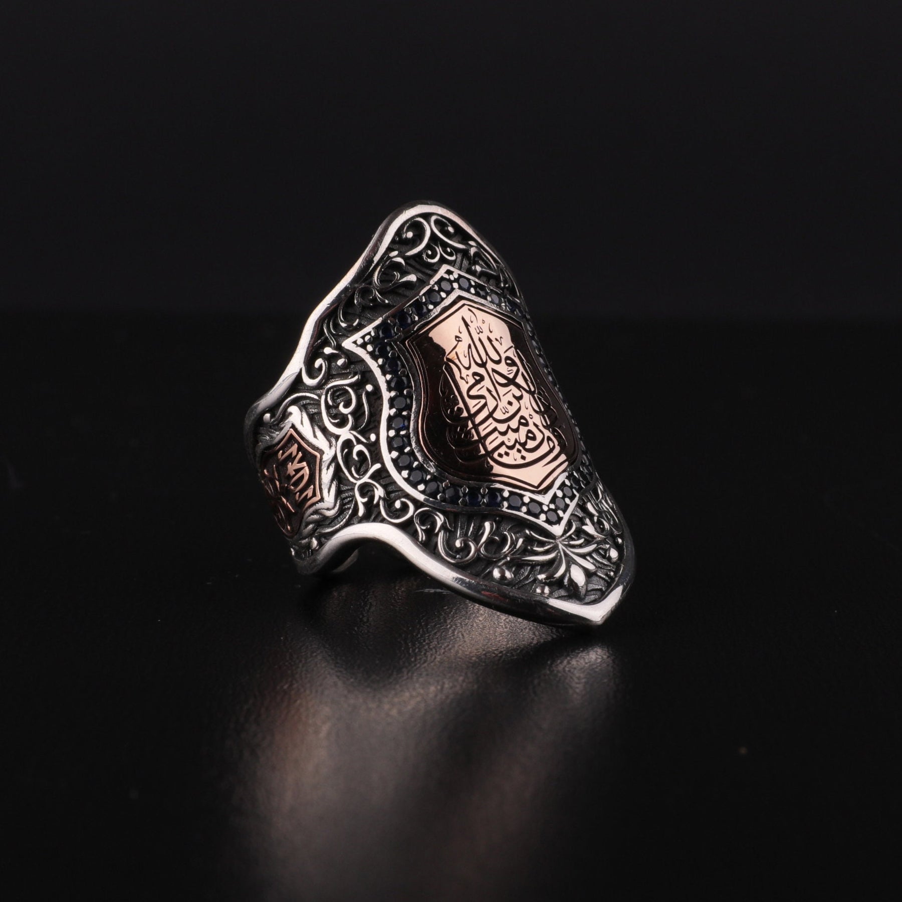 Zircon Thumb Ring with Archer Silver Ring