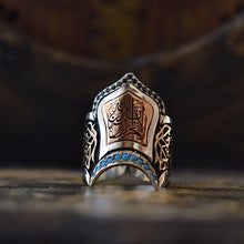 Görseli Galeri görüntüleyiciye yükleyin, Calligraphy Archer Thumb Ring with Turquoise
