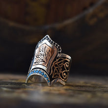 Görseli Galeri görüntüleyiciye yükleyin, Calligraphy Archer Thumb Ring with Turquoise
