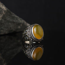 Görseli Galeri görüntüleyiciye yükleyin, Baltic Amber Silver Ring Men
