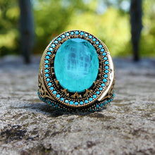 Görseli Galeri görüntüleyiciye yükleyin, Blue Paraiba Tourmaline Oval Ring
