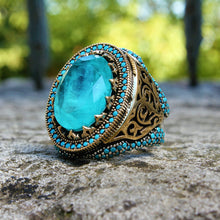 Görseli Galeri görüntüleyiciye yükleyin, Blue Paraiba Tourmaline Oval Ring
