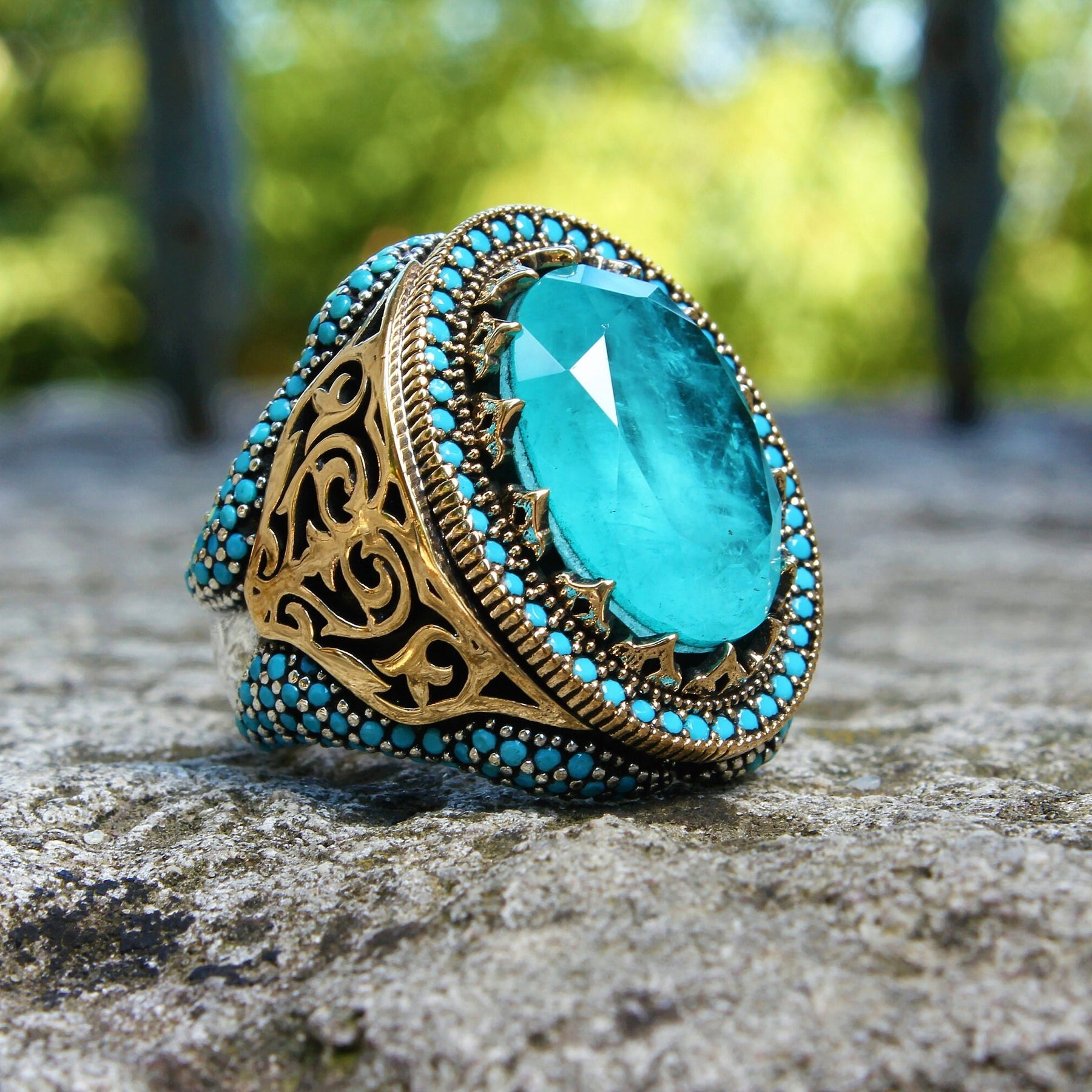 Blue Paraiba Tourmaline Oval Ring