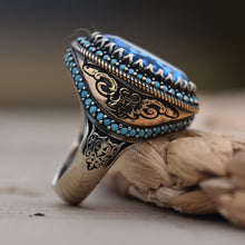 Görseli Galeri görüntüleyiciye yükleyin, Blue Zircon Silver Ring With Multistones
