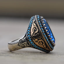 Görseli Galeri görüntüleyiciye yükleyin, Blue Zircon Silver Ring With Multistones
