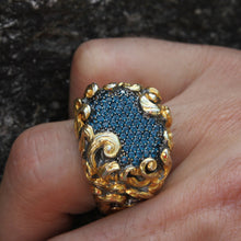 Görseli Galeri görüntüleyiciye yükleyin, Multistone Blue Zircon Silver Ring
