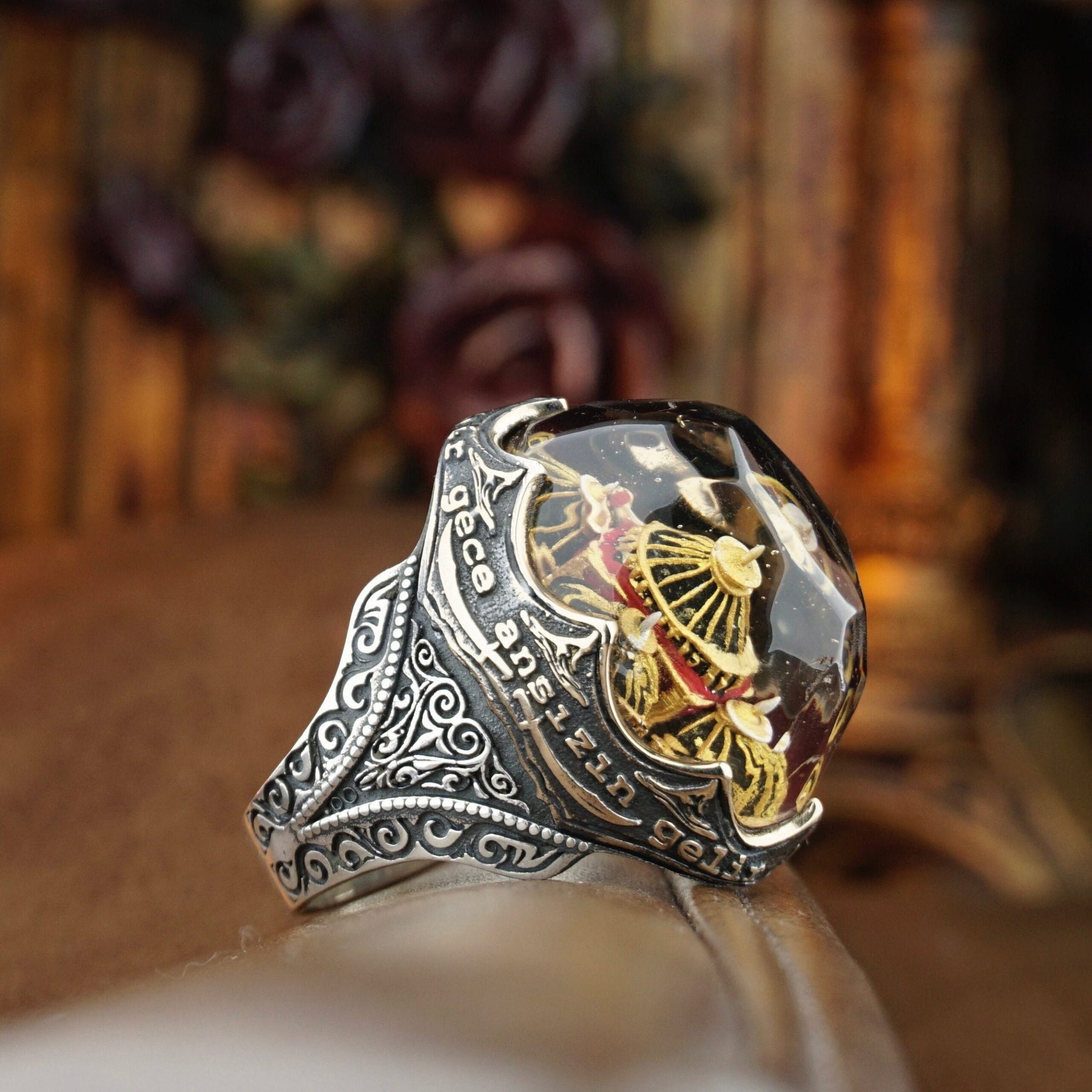 Dome Hand Carved Ring