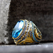 Görseli Galeri görüntüleyiciye yükleyin, Handmade Aquamarine Gemstone Silver Ring
