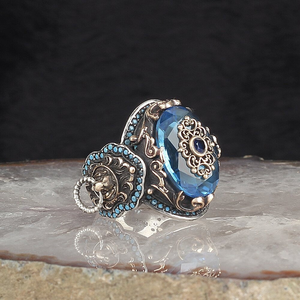 Handmade Aquamarine Gemstone Silver Ring