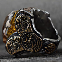 Görseli Galeri görüntüleyiciye yükleyin, Handmade Engraved Gemstone Ring Men
