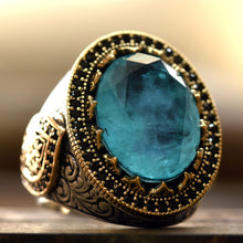 Görseli Galeri görüntüleyiciye yükleyin, Natural Blue Paraiba Tourmaline Silver Ring
