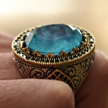 Görseli Galeri görüntüleyiciye yükleyin, Natural Blue Paraiba Tourmaline Silver Ring
