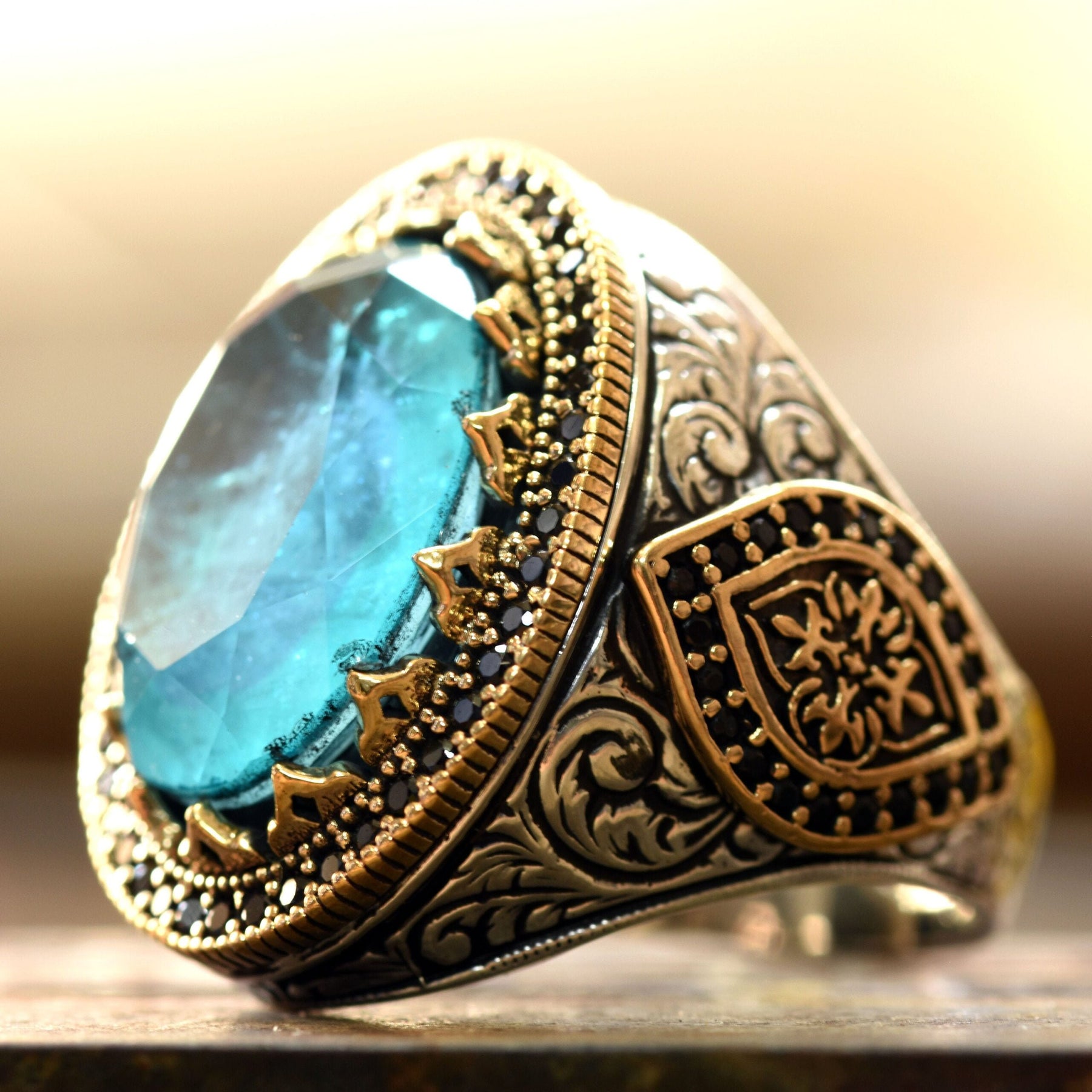 Natural Blue Paraiba Tourmaline Silver Ring