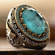 Görseli Galeri görüntüleyiciye yükleyin, Blue Paraiba Tourmaline Silver Ring
