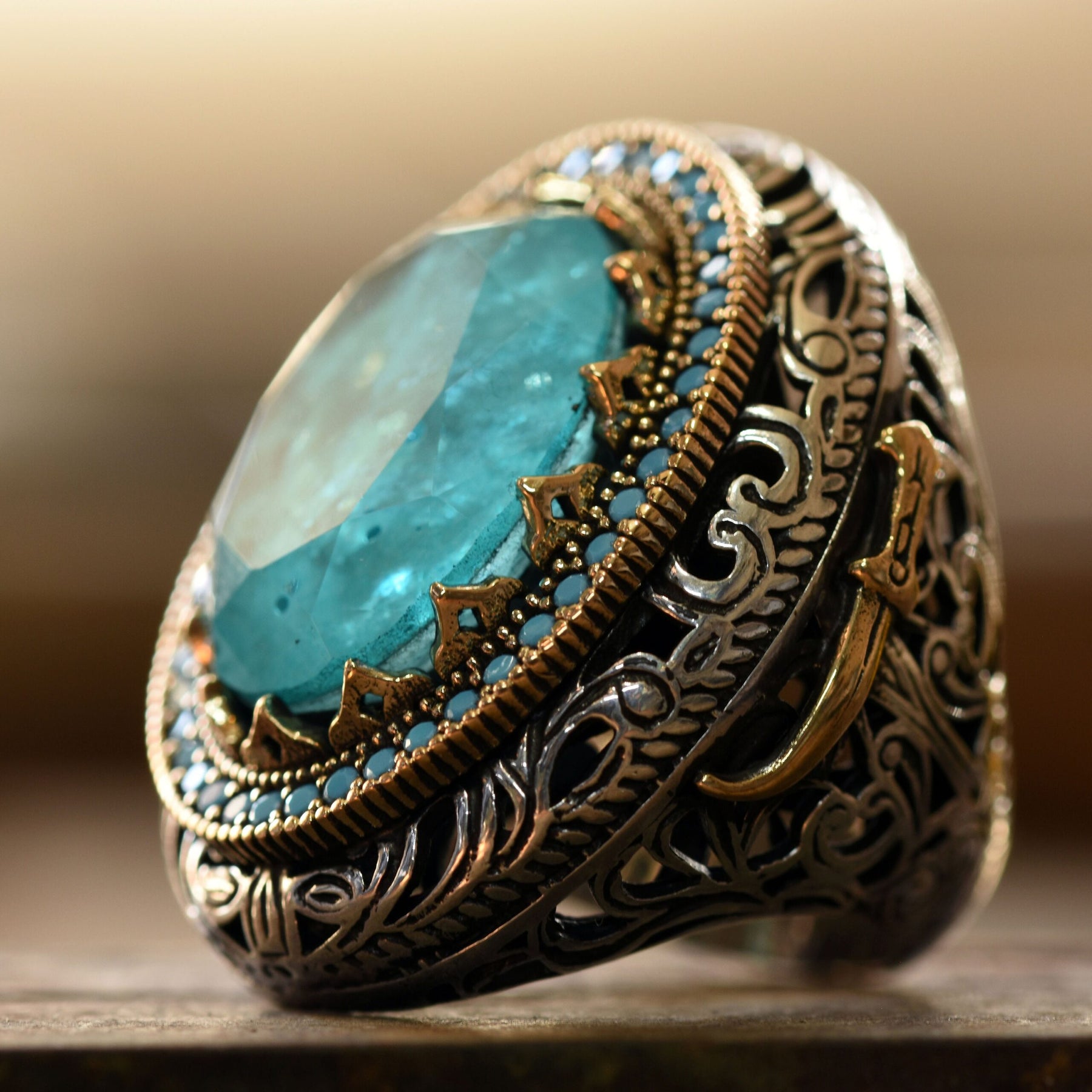 Blue Paraiba Tourmaline Silver Ring