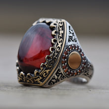 Görseli Galeri görüntüleyiciye yükleyin, Handmade Red Amber Gemstone Ring
