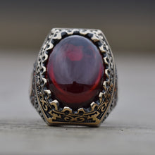 Görseli Galeri görüntüleyiciye yükleyin, Handmade Red Amber Gemstone Ring
