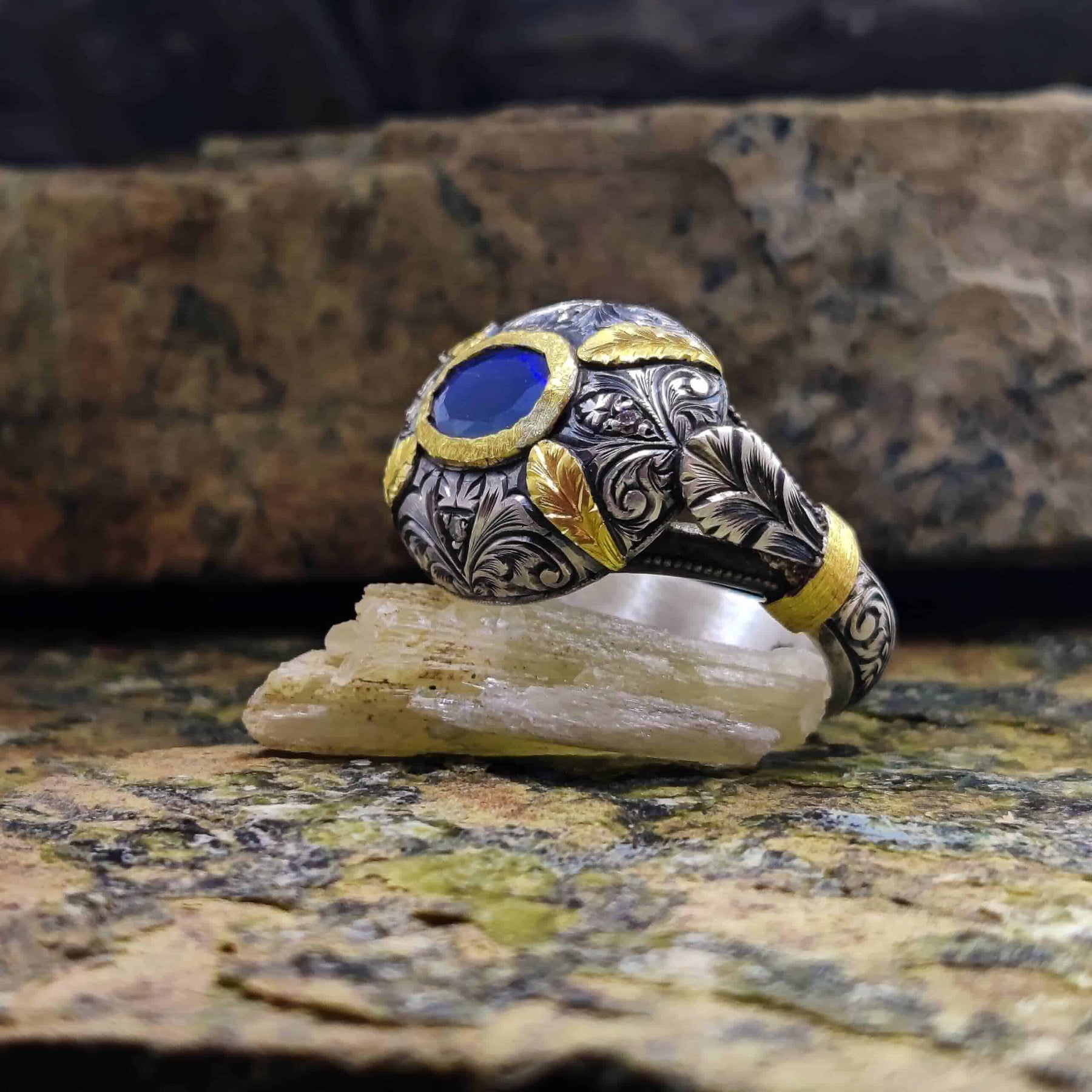 Exclusive Design Genuine Opal 24 ct Gold Ring