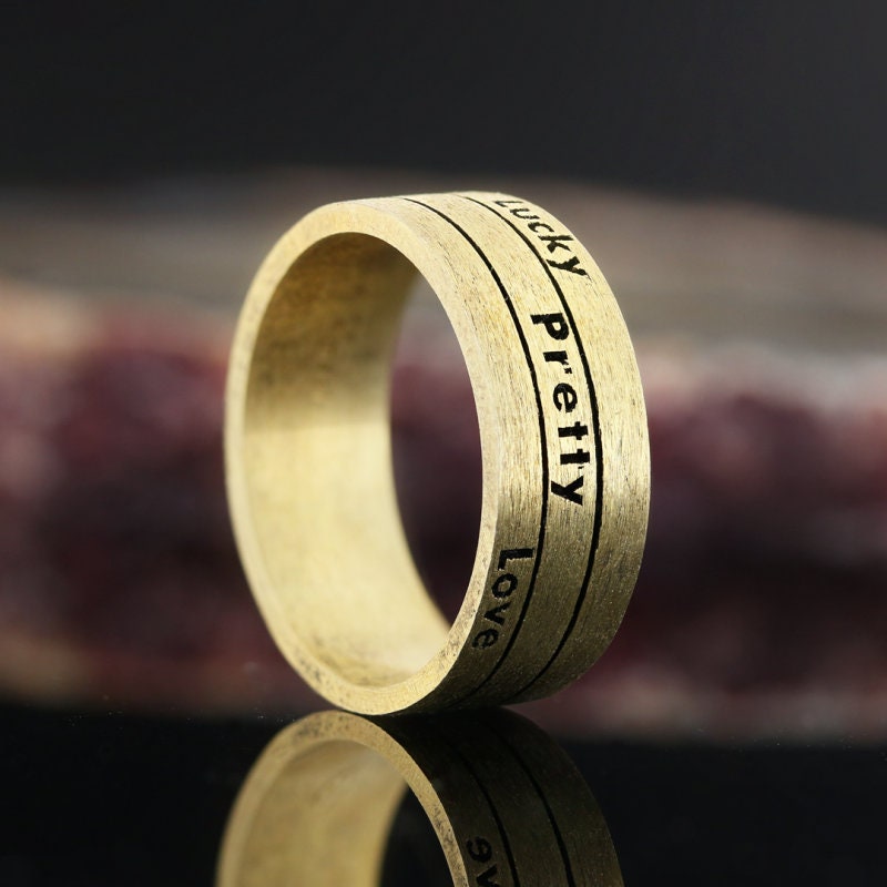 Love Engraved Silver Band Ring