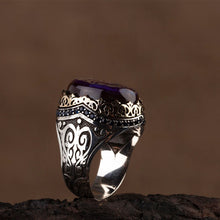 Görseli Galeri görüntüleyiciye yükleyin, Hand Engraved Navy Blue Silver Ring
