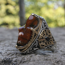 Görseli Galeri görüntüleyiciye yükleyin, Orange Amber Gemstone Silver Ring
