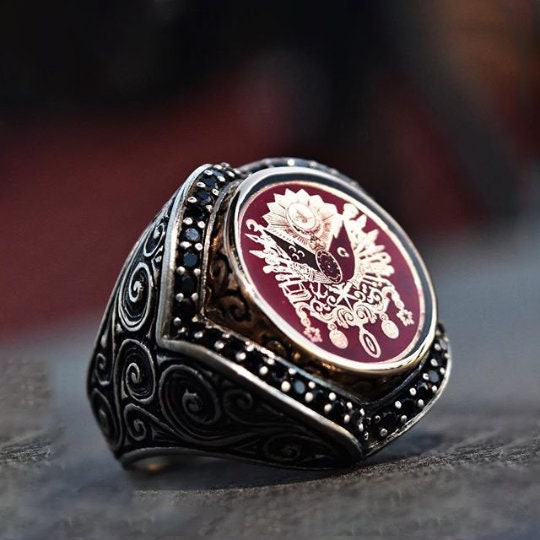 Ottoman Coat of Arms Zircon Ring