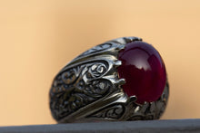 Görseli Galeri görüntüleyiciye yükleyin, Ruby Stone Ring For Men, Natural Stone Ring
