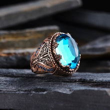 Görseli Galeri görüntüleyiciye yükleyin, Handmade Blue Zircon Silver Ring
