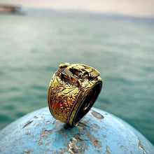 Görseli Galeri görüntüleyiciye yükleyin, Unique Double Headed Eagle Silver Ring
