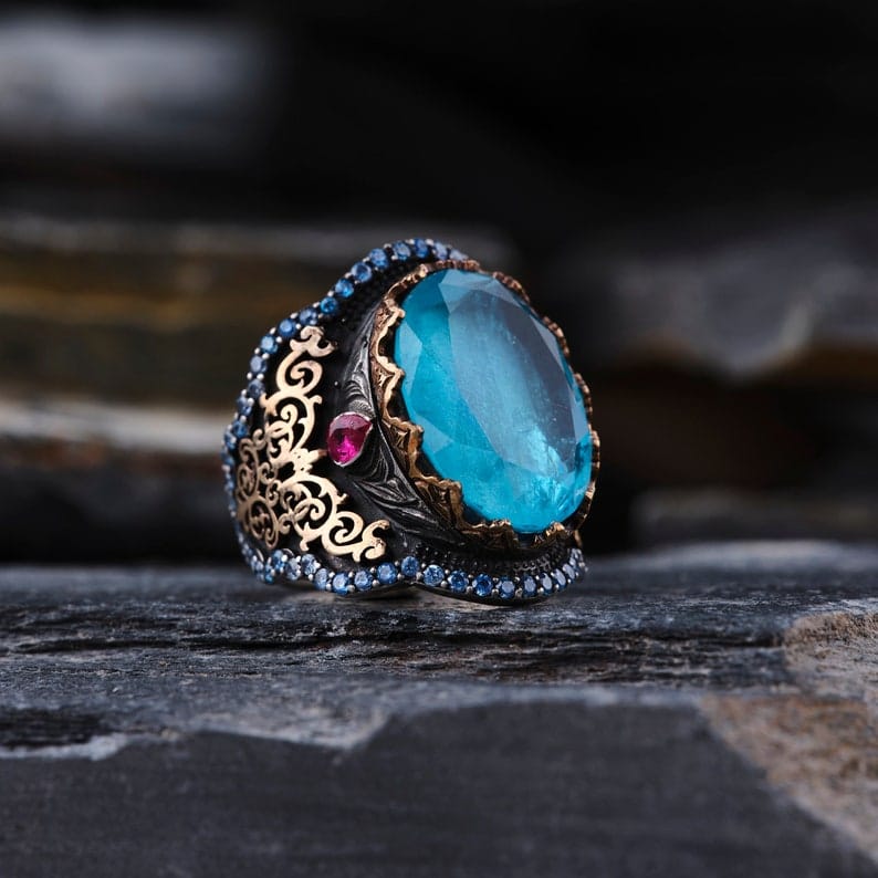 Blue Paraiba Tourmaline Silver Ring