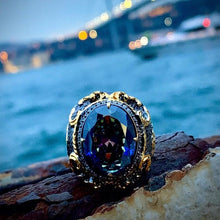 Görseli Galeri görüntüleyiciye yükleyin, Handmade Gold Plated Tanzanite Silver Ring
