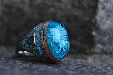 Görseli Galeri görüntüleyiciye yükleyin, Handmade Engraved Silver Horse Ring
