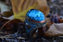 Görseli Galeri görüntüleyiciye yükleyin, Handmade Engraved Silver Horse Ring
