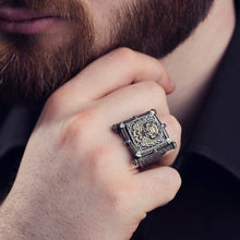 Görseli Galeri görüntüleyiciye yükleyin, Double Faced Double Headed Eagle Silver Ring
