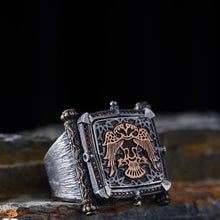 Görseli Galeri görüntüleyiciye yükleyin, Double Faced Double Headed Eagle Silver Ring
