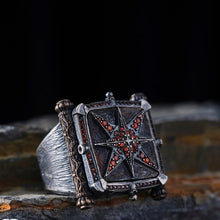 Görseli Galeri görüntüleyiciye yükleyin, Double Faced Double Headed Eagle Silver Ring
