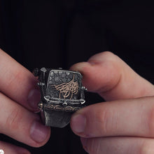 Görseli Galeri görüntüleyiciye yükleyin, Double Faced Ottoman Army of Coat Silver Ring
