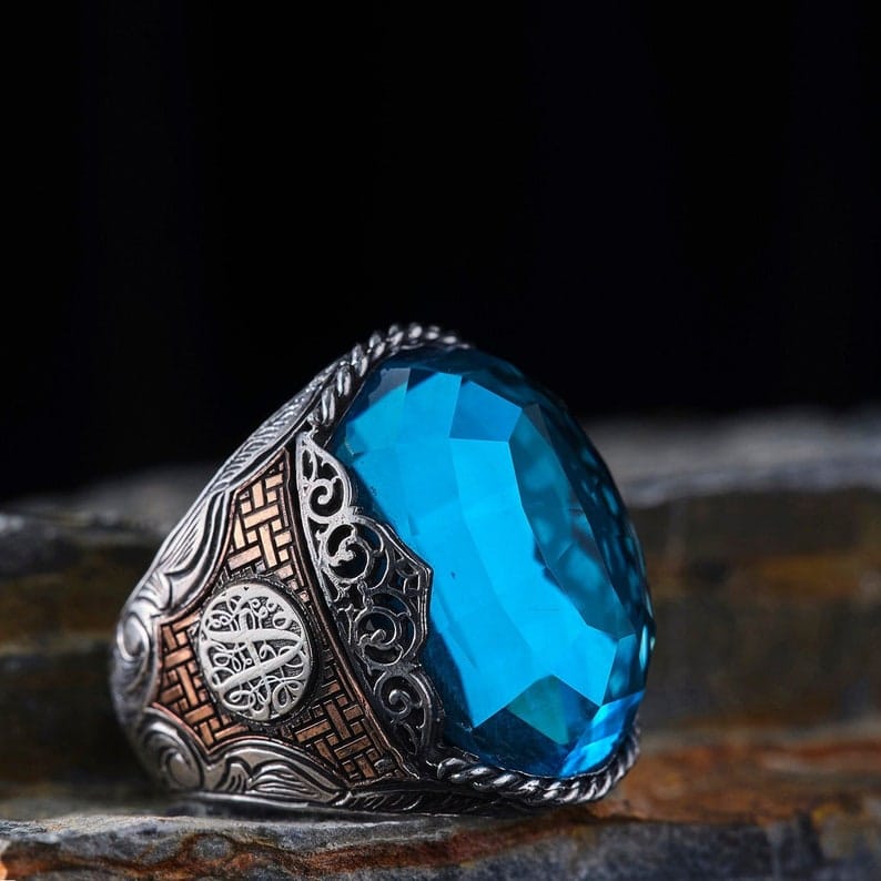 Authentic Blue Zircon Silver Ring