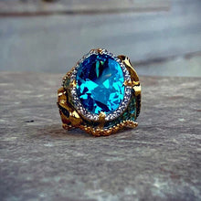 Görseli Galeri görüntüleyiciye yükleyin, Baroque Style Aquamarine Silver Ring
