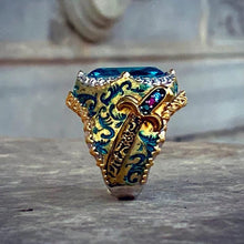 Görseli Galeri görüntüleyiciye yükleyin, Baroque Style Aquamarine Silver Ring
