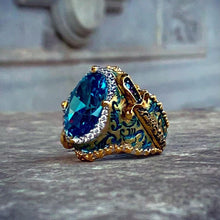 Görseli Galeri görüntüleyiciye yükleyin, Baroque Style Aquamarine Silver Ring
