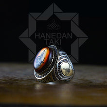 Görseli Galeri görüntüleyiciye yükleyin, Ottoman Coat Red Amber Ring Men
