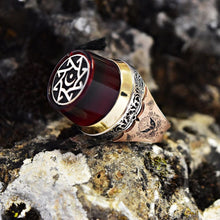 Görseli Galeri görüntüleyiciye yükleyin, Handmade Red Amber Tarboosh Fez Ring
