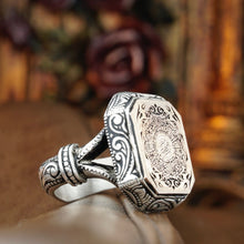 Görseli Galeri görüntüleyiciye yükleyin, Hexagon Seal Historic Silver Mens Ring
