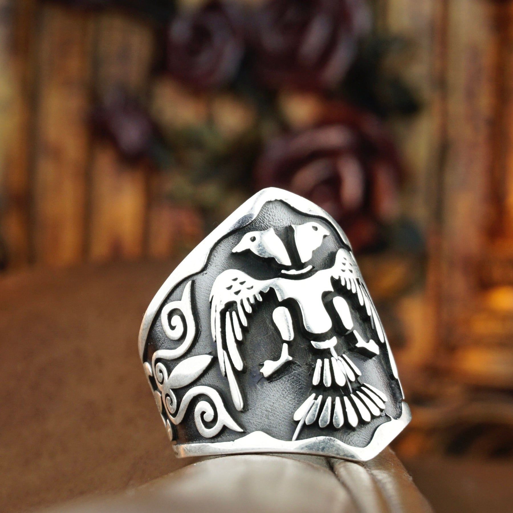 Handmade Double-headed Eagle Thumb Ring