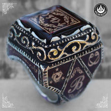 Görseli Galeri görüntüleyiciye yükleyin, Black Amber Calligraphy Ring
