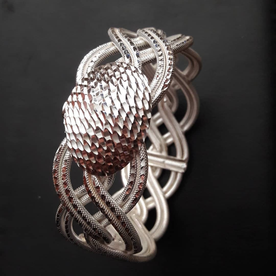 Handmade Silver Braid Bracelet for Women