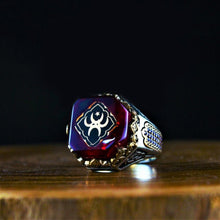 Görseli Galeri görüntüleyiciye yükleyin, Purple Amber Oldstyle Ring
