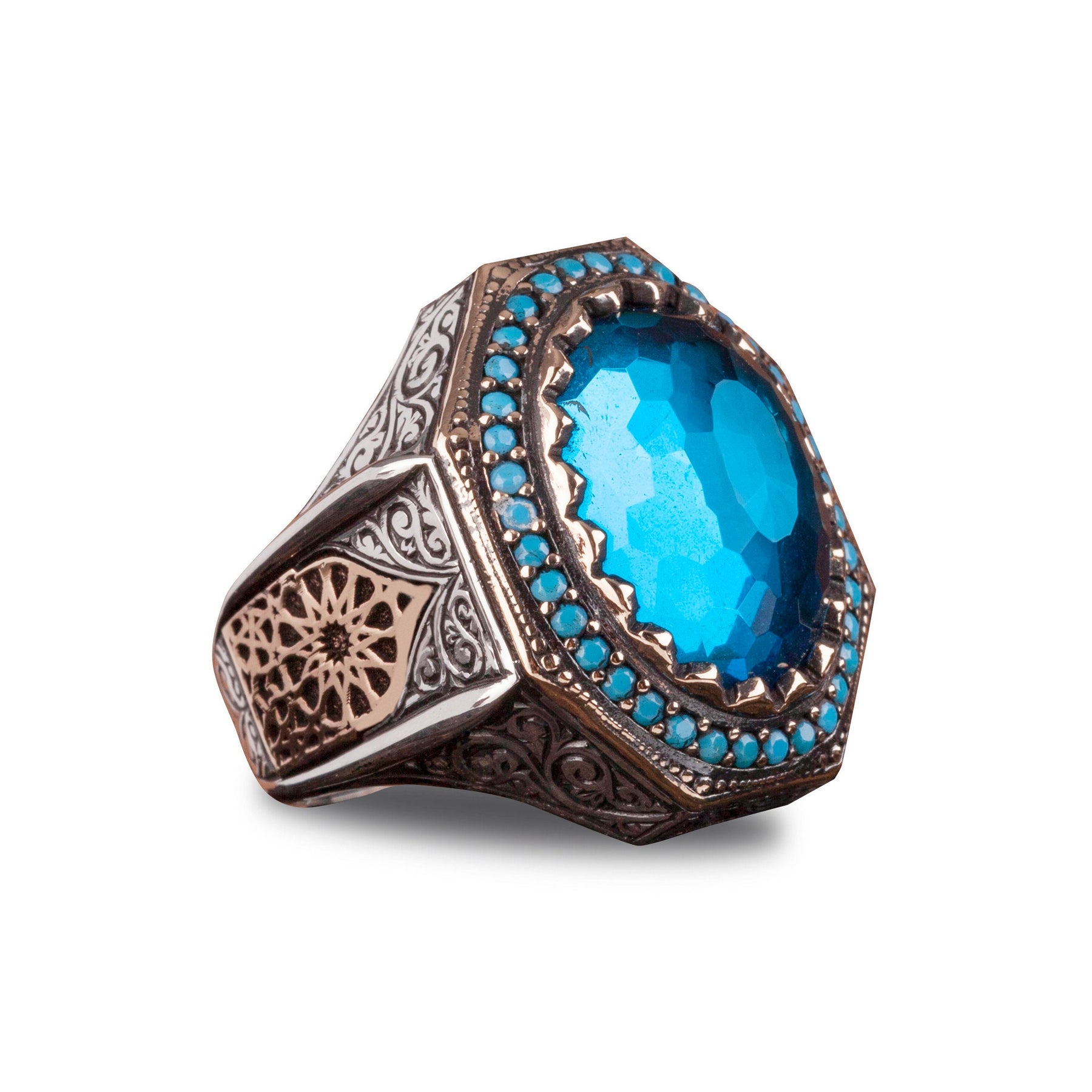 Elegant Blue Zircon Slver Ring